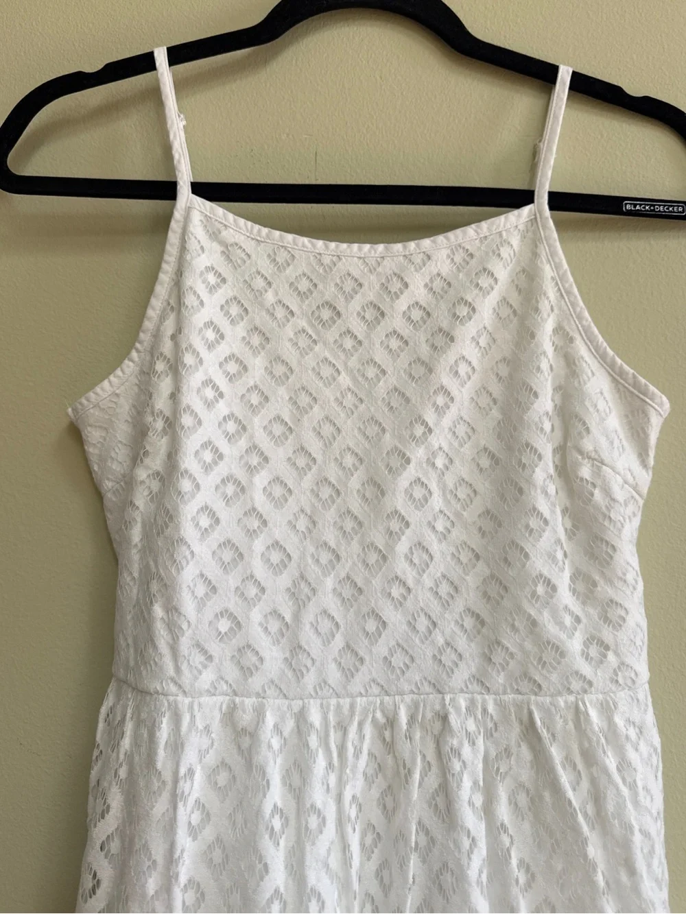 Girls' White Lace Spaghetti-Strap Tiered Dress